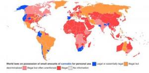 World cannabis laws map